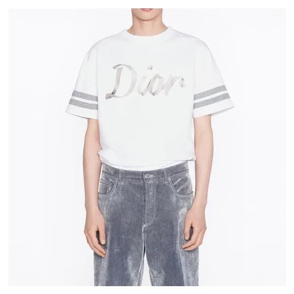 디올 남성 화이트 크루넥 반팔티 - Mens White Tshirts - dio01865x - 1