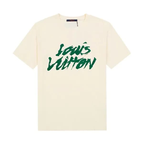루이비통 남성 아이보리 크루넥 반팔티 - Mens Ivory Tshirts - lou049… - 1