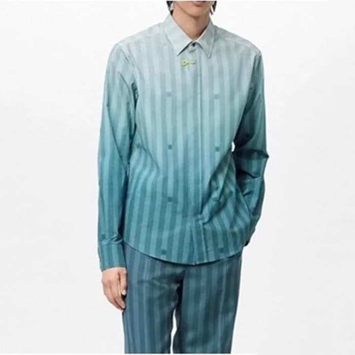 루이비통 남성 이니셜 블루 셔츠 - Mens Blue Tshirts - lou04928x - 1