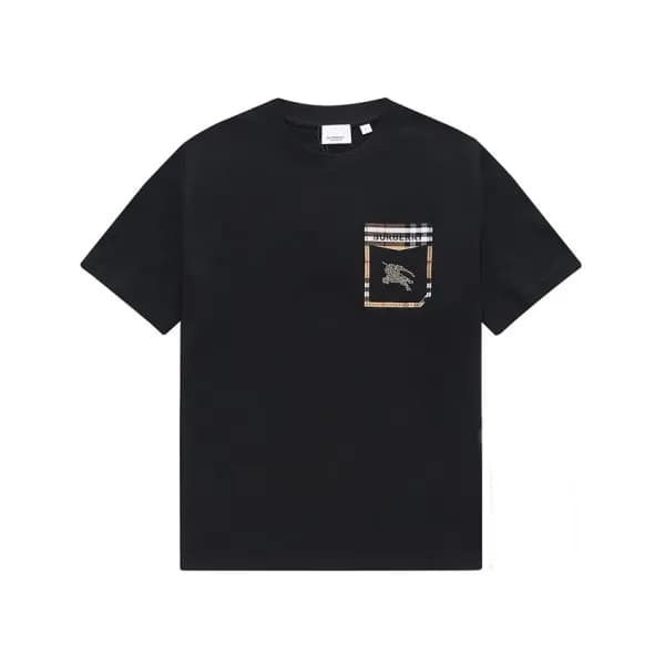 버버리 남성 블랙 크루넥 반팔티 - Mens Black Tshirts - Bur04466x - 1