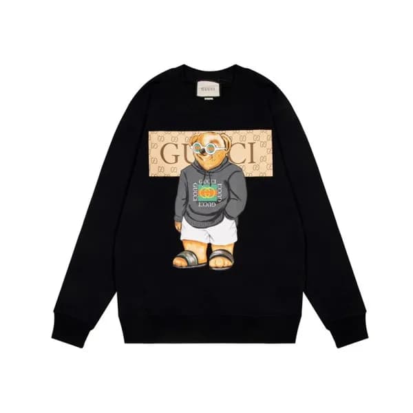 구찌 남/녀 캐쥬얼 블랙 맨투맨 - Unisex Black Tshirts - Guc0504… - 1
