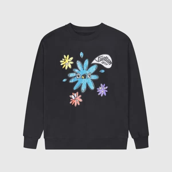 루이비통 남성 모던 블랙 맨투맨 - Mens Black Tshirts - lou05213x - 1