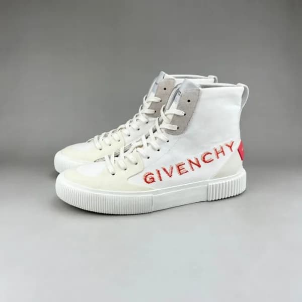 지방시 남성 하이탑 화이트 스니커즈 - Givenchy Mens White Sneakers… - 1