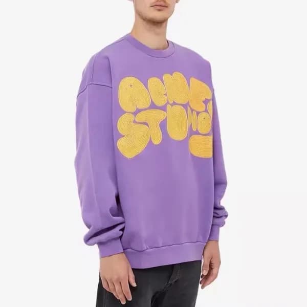 아크네 남/녀 퍼플 크루넥 맨투맨 - Acne Unisex Purple Tshirts - … - 1