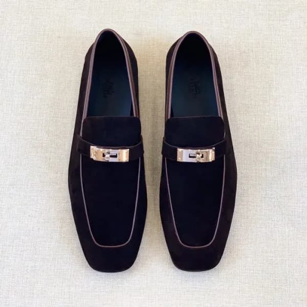 에르메스 남성 시그니처 브라운 로퍼 - Hermes Mens Brown Loafer - h… - 1