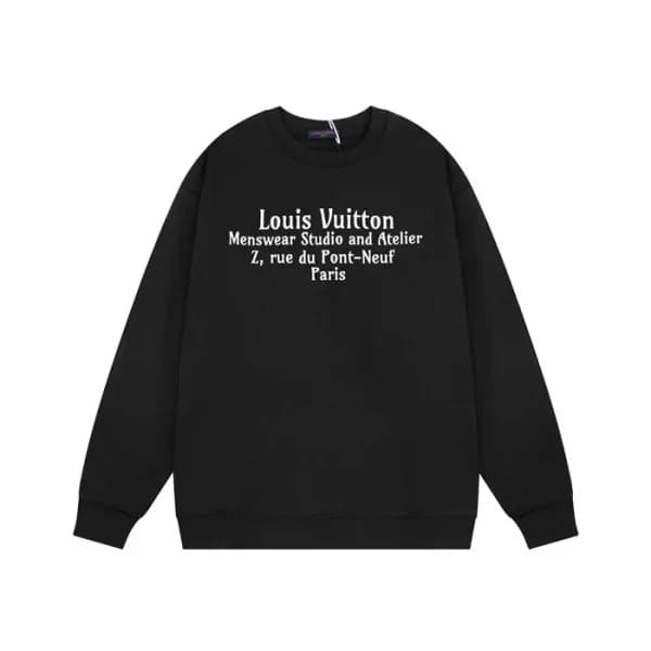 루이비통 남성 모던 블랙 맨투맨 - Louis vuitton Mens Black Tshir… - 1
