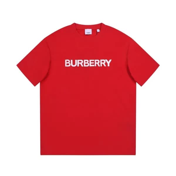 버버리 남성 레드 크루넥 반팔티 - Burberry Mens Red Tshirts - bu… - 1