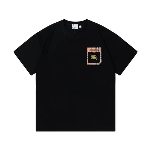 버버리 남성 블랙 크루넥 반팔티 - Burberry Mens Black Tshirts - … - 1