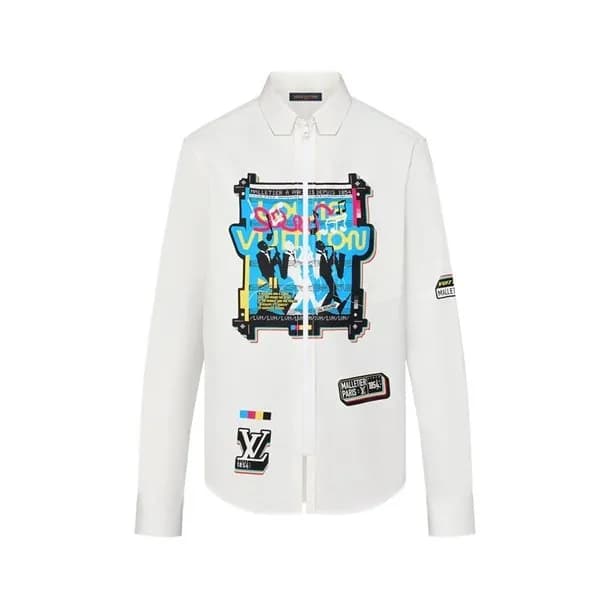 루이비통 남성 화이트 셔츠 - Louis vuitton Mens White Tshirts … - 1