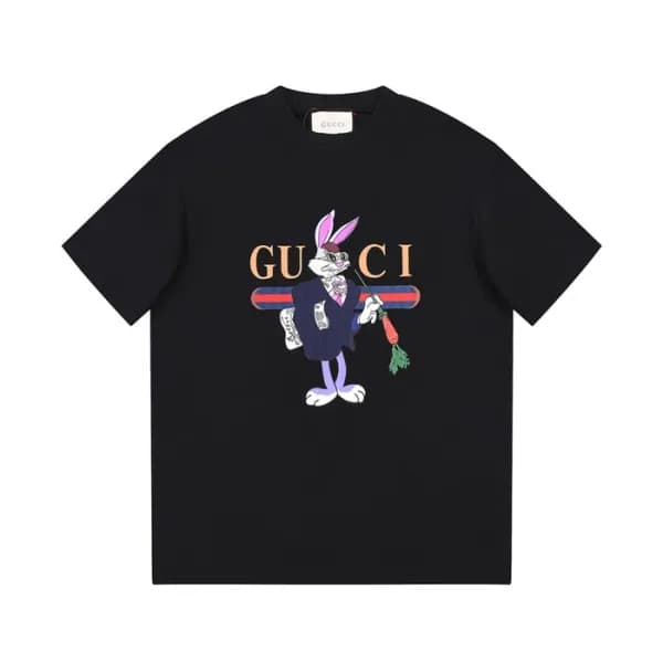 구찌 남/녀 블랙 크루넥 반팔티 - Gucci Unisex Black Short sleev… - 1