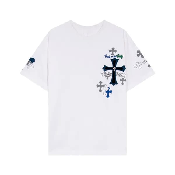 크롬하츠 남성 화이트 크루넥 반팔티 - Chrom Hearts Mens White Shor… - 1
