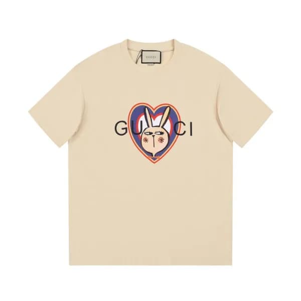 구찌 남/녀 아이보리 크루넥 반팔티 - Gucci Unisex Ivory Short sle… - 1