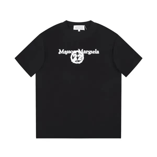 메종마르지엘라 남/녀 크루넥 블랙 반팔티 - Maison Margiela Unisex Bl… - 1