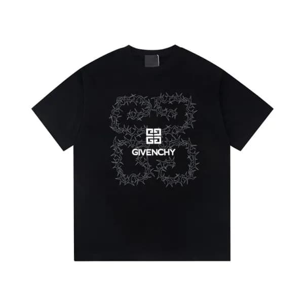 지방시 남성 크루넥 블랙 반팔티 - Givenchy Mens Black Short Slee… - 1