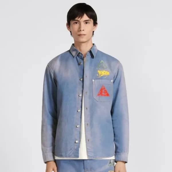 디올 남성 블루 셔츠 - Dior Mens Blue Tshirts - di505x - 1