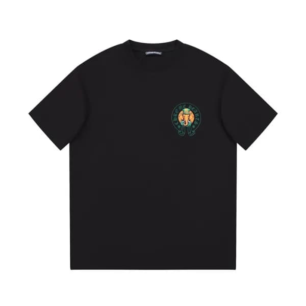 크롬하츠 남성 블랙 크루넥 반팔티 - Chrom Hearts Mens Black Short… - 1