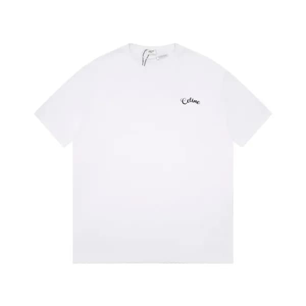 셀린느 남성 크루넥 화이트 반팔티 - Celine Mens White Short sleev… - 1