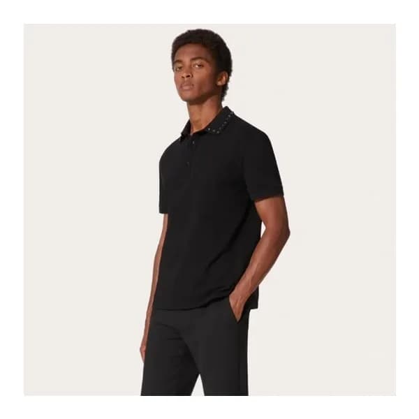 발렌티노 남성 블랙 폴로 반팔티 - Valentino Mens Black Tshirts -… - 1