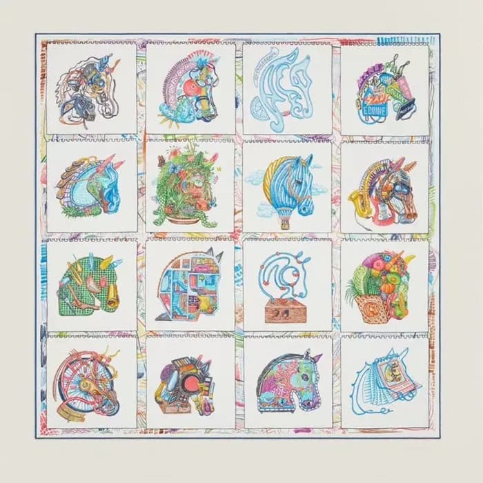 에르메스 여성 블루 스카프 - Hermes Womens Blue Scarf - acc135… - 1