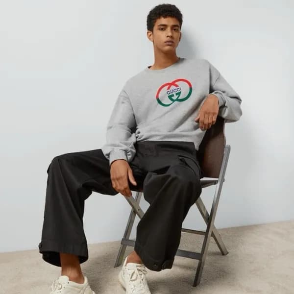 구찌 남성 베이직 그레이 맨투맨 - Gucci Mens Gray Tshirts - guc2… - 1
