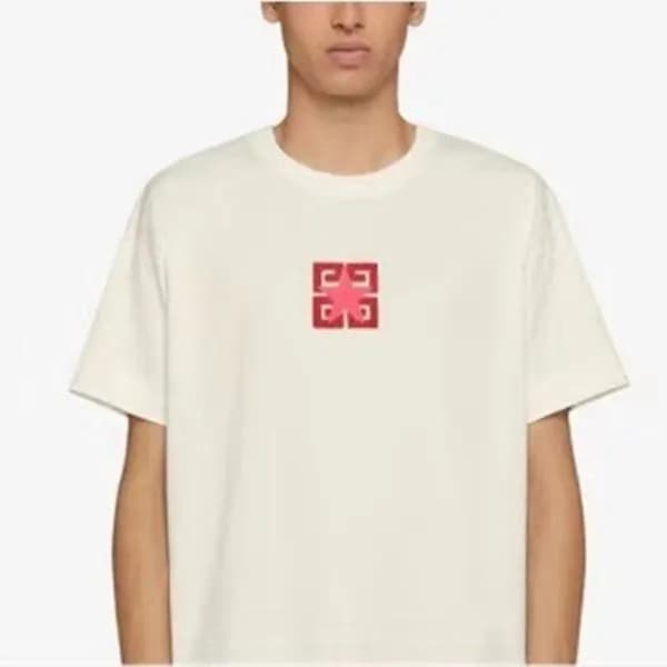 지방시 남성 아이보리 반팔 티셔츠 - Givenchy Mens Ivory Tshirts -… - 1