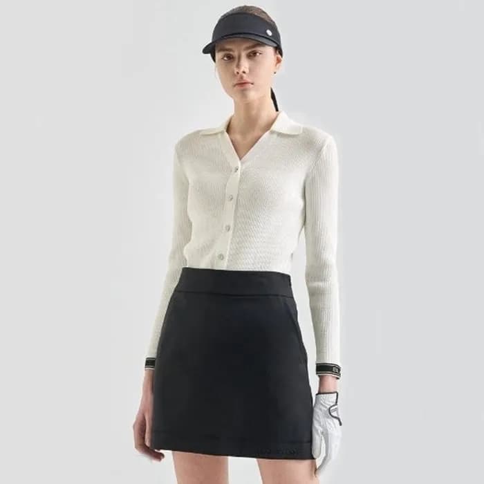 [LANVIN BLANC] 랑방블랑 여성 리브드 칼라 가디건 - gol943x - 1