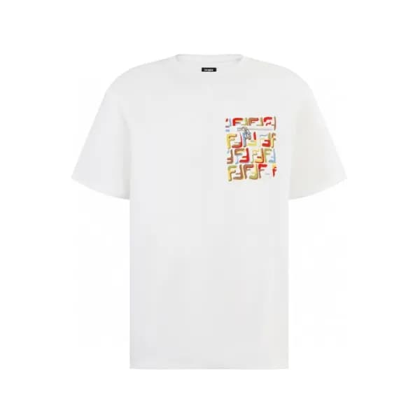 펜디 남성 라운드 반팔 티셔츠 - Fendi Mens Round Tshirt - fec54… - 1