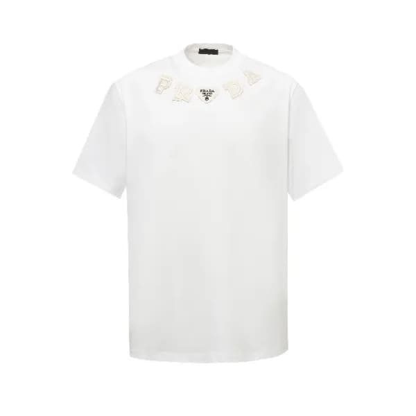 프라다 남성 라운드 반팔티 - Prada Mens Round Tshirt - prc7182… - 1