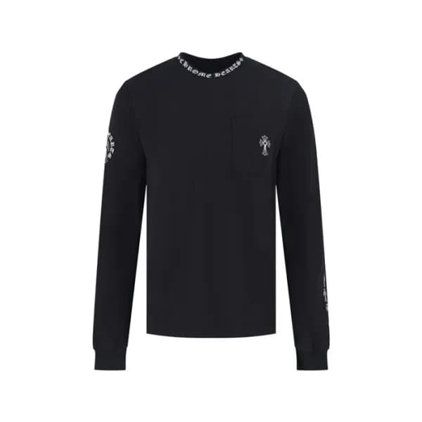 크롬하츠 남성 라운드 긴팔티 - Chrome Hearts Mens Round Tshirt … - 1