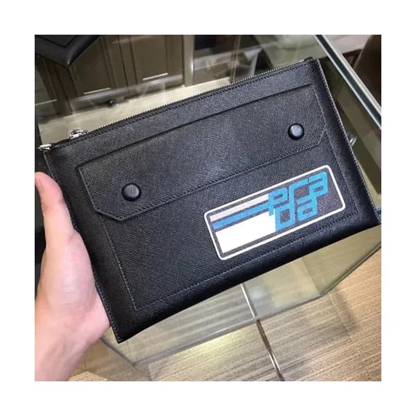 Prada Saffiano Mens Clutch Bag,28CM - 프라다 사피아노 남성… - 1