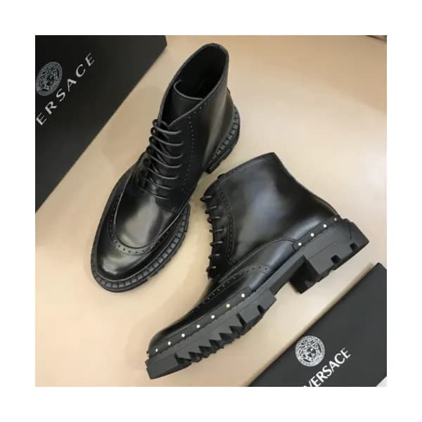 VERSACE 2018 MENS LEATHER HIGHLOW BOOTS - 베르사체 남성… - 1