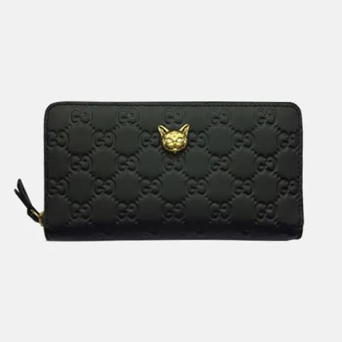 Gucci 2018 Signature Zippy Long Purse With Cat 548… - 1