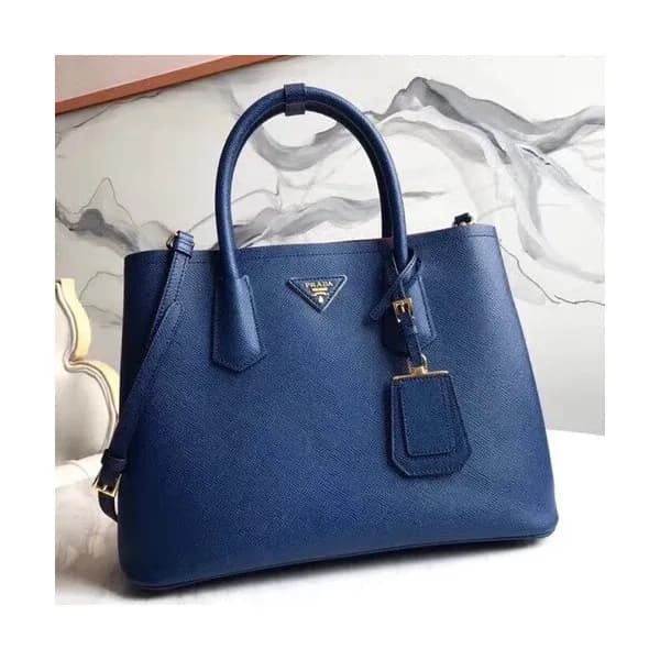 Prada Saffiano Double Tote Shoulder Bag,33CM - 프라다… - 1