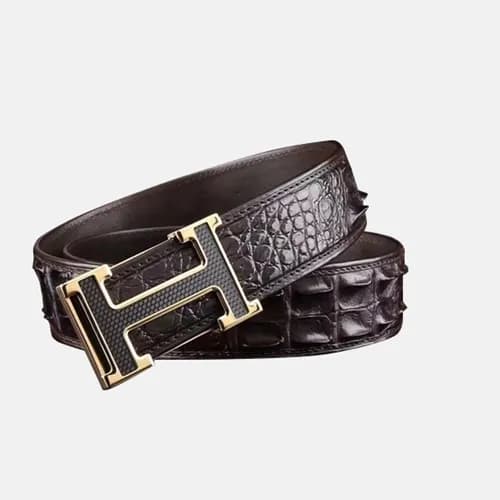 Hermes 2019 Mens Initial Logo Leather Belt - 에르메스 … - 1