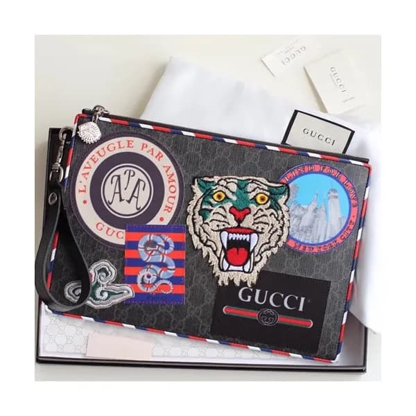 Gucci 2018 Courrier Supreme Tiger Clutch Bag ,30.5… - 1