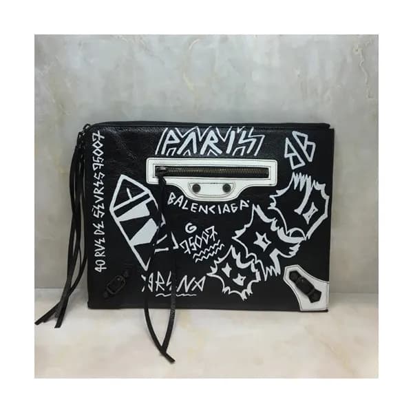 Balenciaga 2019 Graffiti Classic Clutch Bag,33CM -… - 1