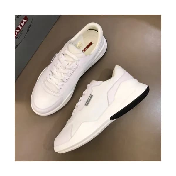 Prada 2019 Mens Business Logo Leather Sneakers - 프… - 1