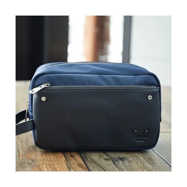 Fendi 2019 Nylon&Leather Bag Bugs Pouch Hand Bag,2… - 1