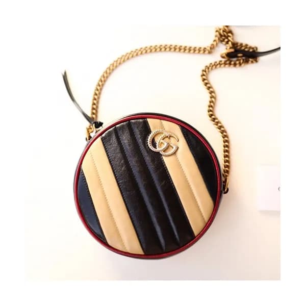 Gucci 2019 GG Marmont Mini Round Women Shoulder Ba… - 1