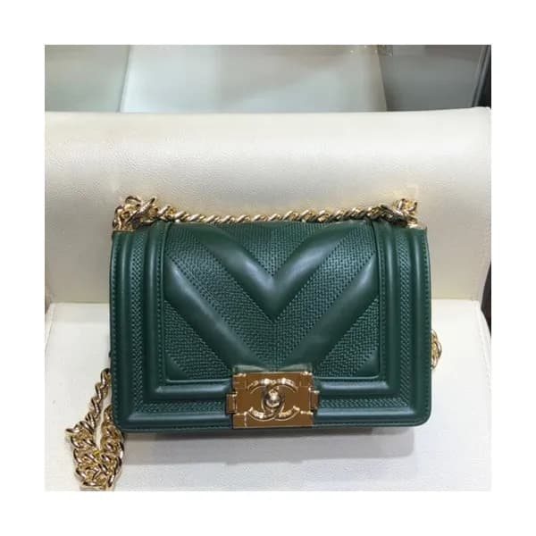 Chanel 2019 Leboy Leather Chain Shoulder Bag ,20cm… - 1