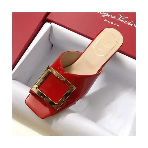 Roger Vivier 2019 Ladies Leather Middle-heel Slipp… - 1
