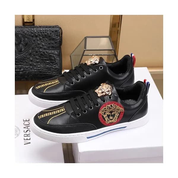 Versace 2019 Mens Leather Sneakers - 베르사체 2019 남성용… - 1