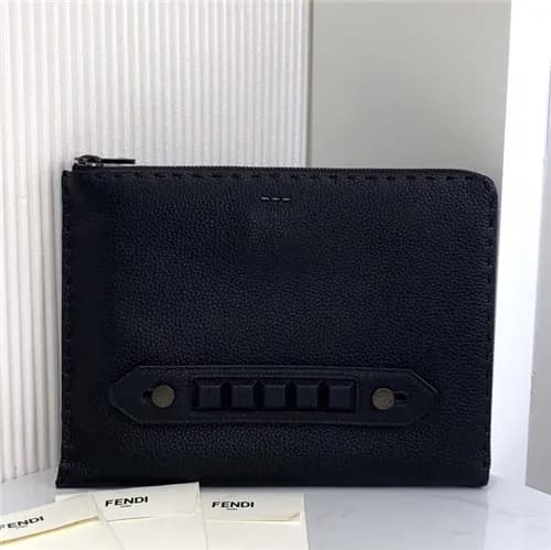[펜디]Fendi 2021 Men's Leather Clutch Bag,30cm -… - 1
