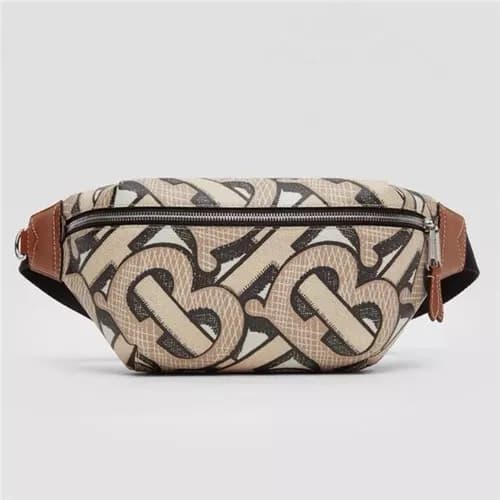 [버버리]Burberry 2021 Men's Leather Hip Sack,31cm… - 1