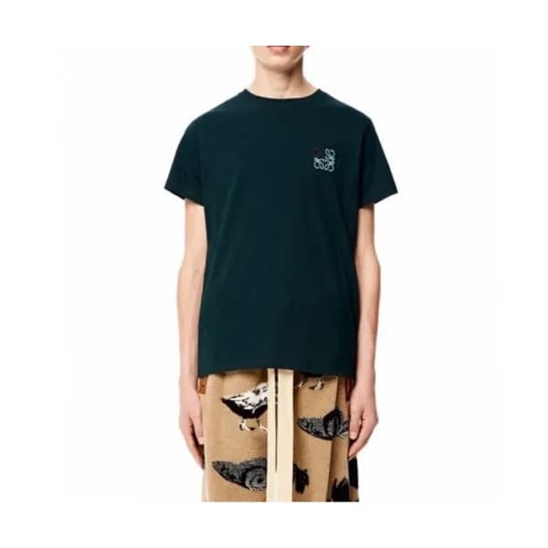 Loewe Mens Smile Short Sleeved Tshirts Green - 로에… - 1