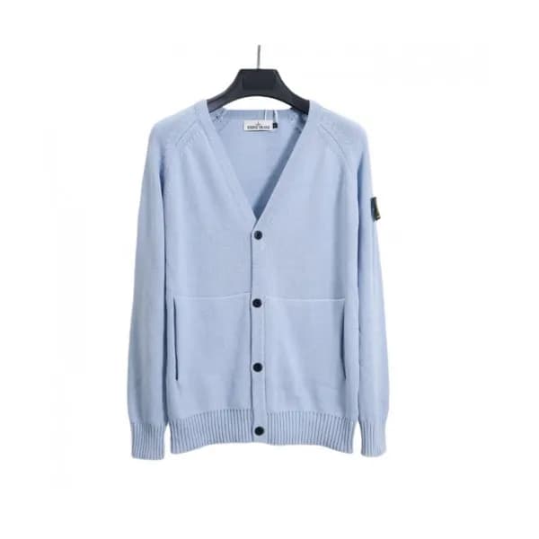 Stone Island Mens Casual Wool Cardigan Blue - 스톤아일… - 1