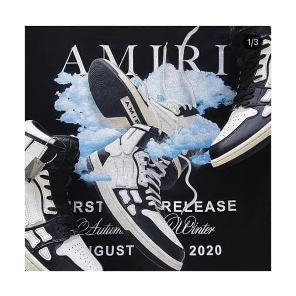 아미리 남/녀 캐쥬얼 레더 하이탑 스니커즈 - Amiri Mm/Wm Casual Leath… - 1