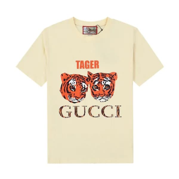 구찌 남자 크루넥 아이보리 반팔티 - Unisex Ivory Tshirts - guc045… - 1
