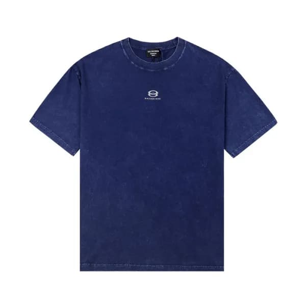 발렌시아가 남성 크루넥 블루 반팔티 - Mens Blue Tshirts - bal01301… - 1