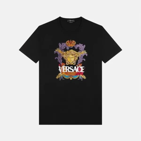 베르사체 남성 블랙 크루넥 반팔티 - Mens Black Tshirts - ver0887x - 1